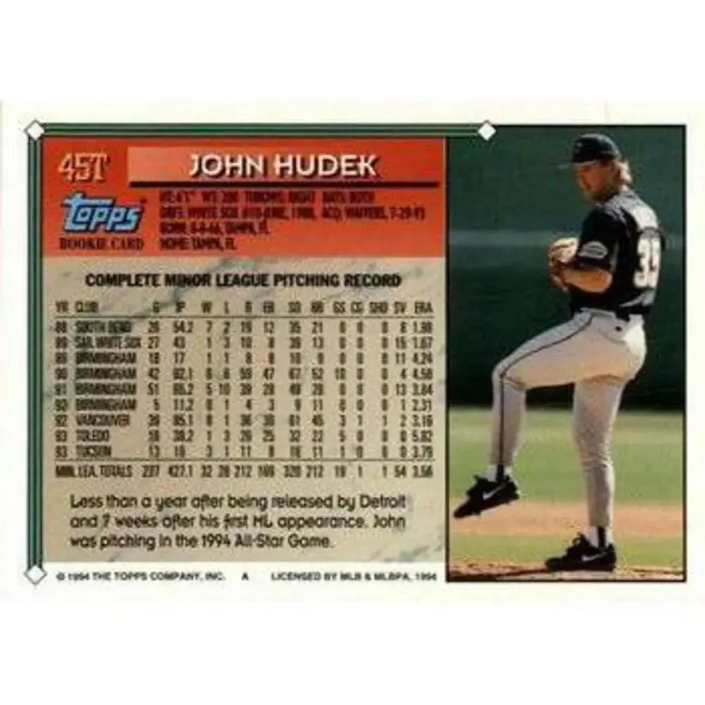 1994 Topps Traded John Hudek RC 45T Houston Astros